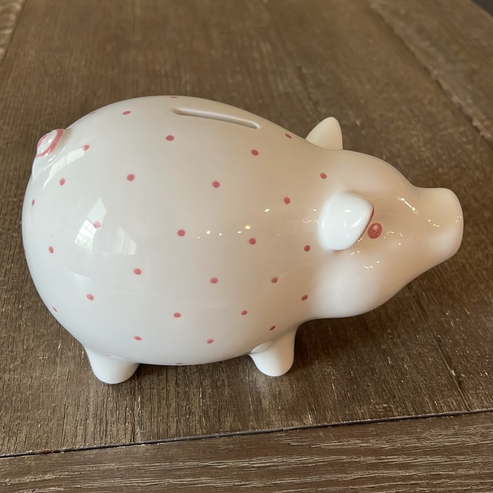 NWB Tiffany & Co. Retired Dot Piggy Bank in Pink - Picture 2 of 11